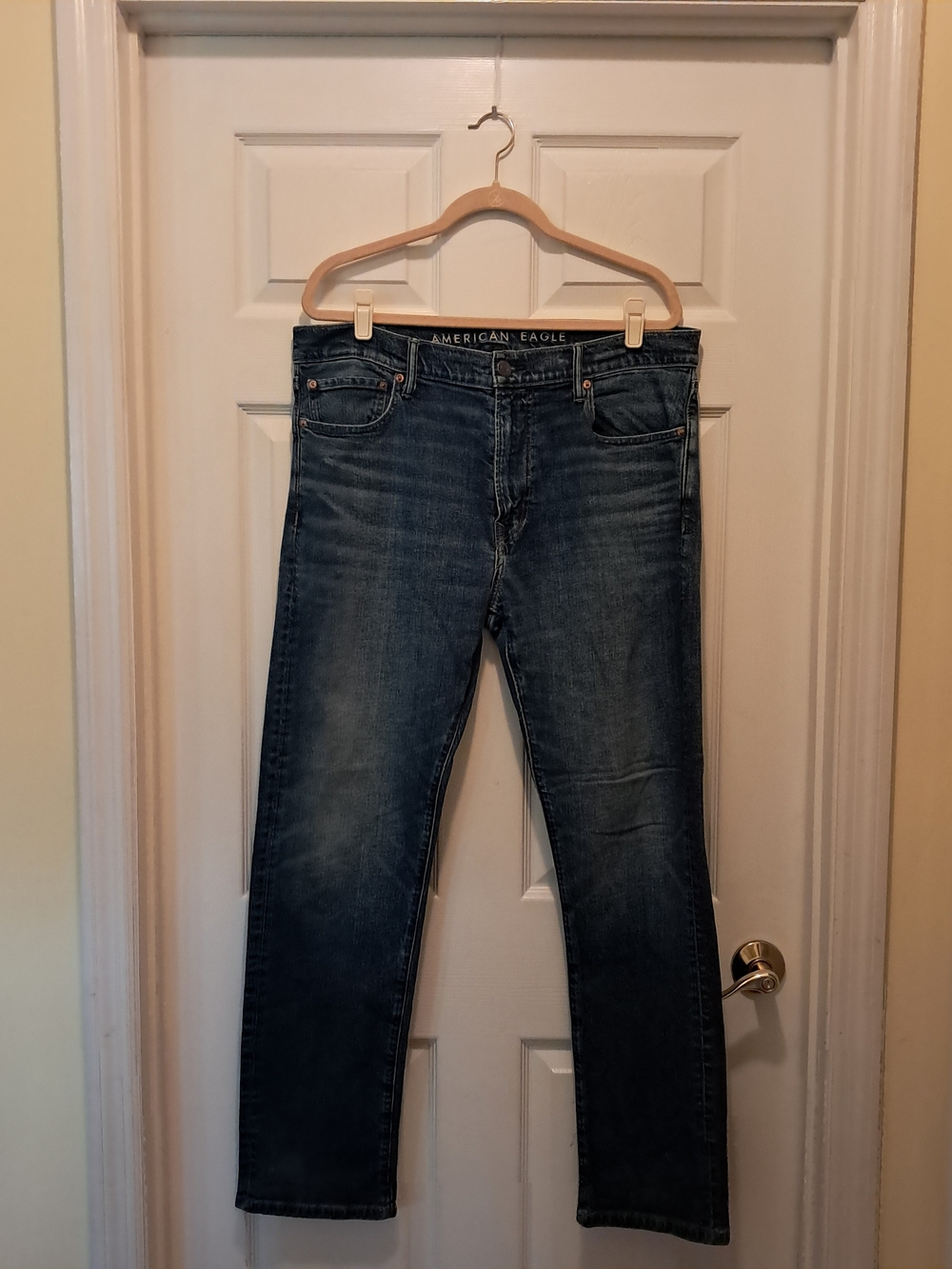American‎ Eagle Outfitters Men's Size 36x34 Dark Blue Straight Jeans